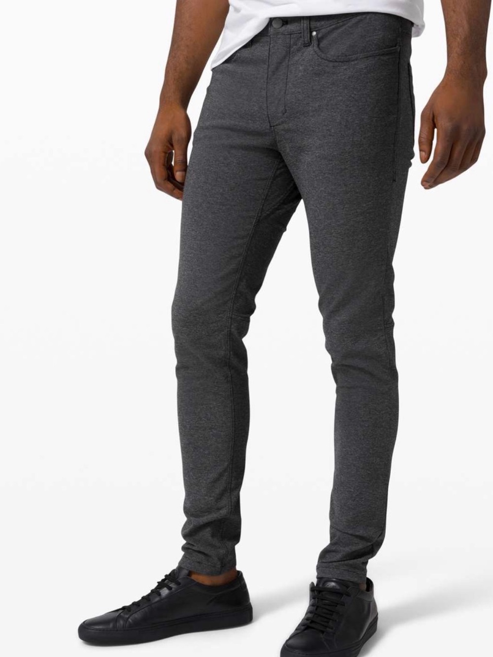 Lululemon ABC Pant Skinny *Tech Canvas Heathered Gray/Black Men's Sz  33x32